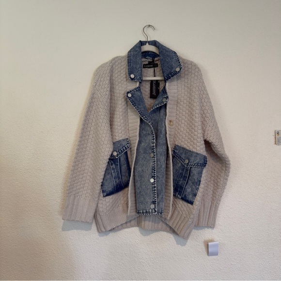 BLANKNYC Last Call Mixed Media Cardigan - Picture 8 of 16